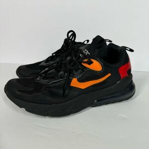 Nike Air Max React 270 Sneakers Black Orange Red Shoes Youth Size 7 CV9638-001